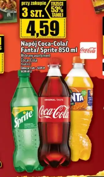 Topaz Napój Coca-Cola/ Fanta/Sprite 850 ml Coca-Cola oferta