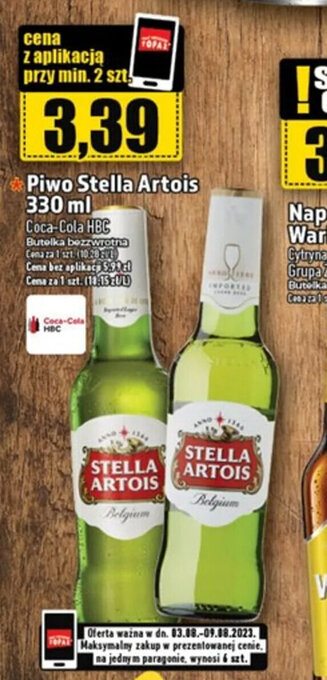 Topaz Piwo Stella Artois 330 ml oferta