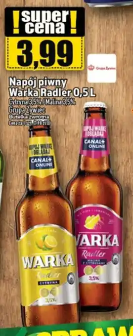 Topaz Napój piwny Warka Radler 0,5L oferta