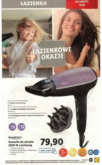 Lidl Suszarka do włosów 2200 W z jonizacją oferta