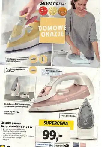 Lidl Żelazko parowe bezprzewodowe 2400 W oferta