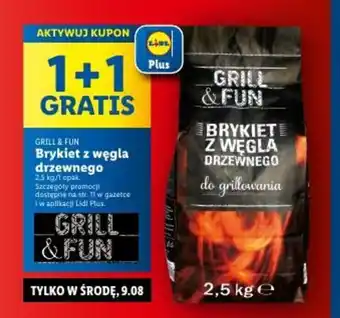 Lidl 1+1 GRATIS Brykiet z węgla drzewnego 2.5 kg oferta