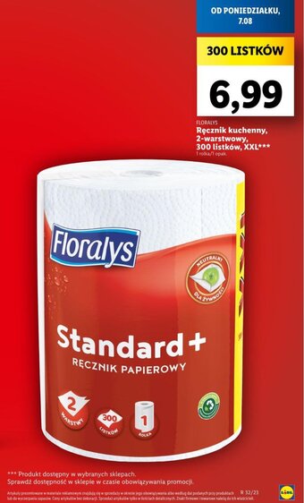Lidl Ręcznik kuchenny, 2-warstwowy, 300 listków, XXL*** 1 rolka/1 opak. oferta