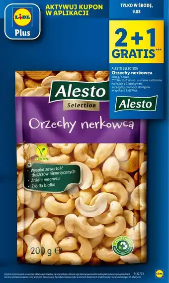 Lidl 2+1 GRATIS Orzechy nerkowca 200 g oferta