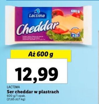 Lidl Ser cheddar w plastrach 600 g oferta