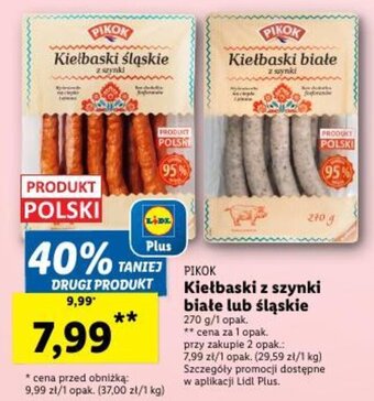 Lidl Kiełbaski z szynki białe lub śląskie 270 g oferta