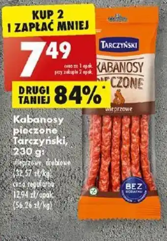 Biedronka Kabanosy pieczone Tarczyński, 230 g Wieprzowe, drobiowe oferta