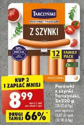 Biedronka Parówki z szynki Tarczyński, 2x220 g oferta