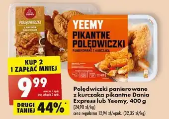 Biedronka Polędwiczki panierowane z kurczaka pikantne Dania Express lub Yeemy, 400 g oferta