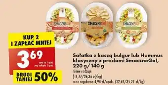 Biedronka Sałatka z kaszą bulgur lub Hummus klasyczny z preclami SmaczneGo!, 220 g/140 g oferta