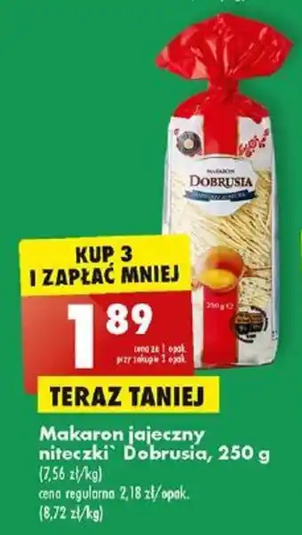 Biedronka Makaron jajeczny niteczki Dobrusia, 250 g oferta