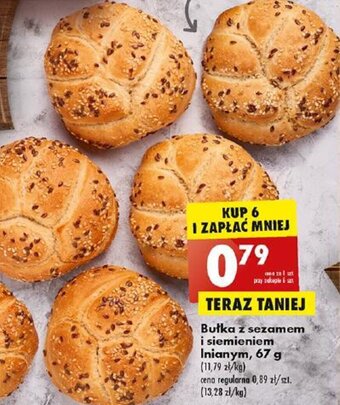 Biedronka Bułka z sezamem i siemieniem Inianym, 67 g oferta
