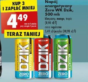 Biedronka Napój energetyczny Zero WK Dzik, 500 ml: oferta