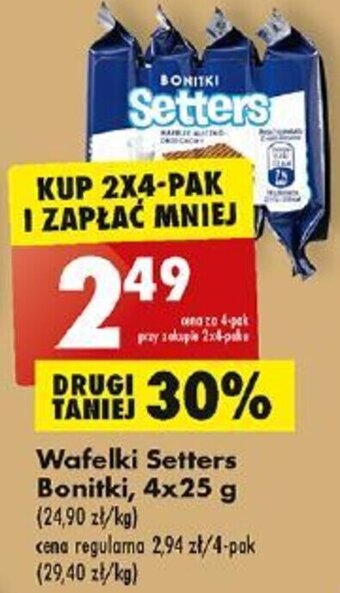 Biedronka Wafelki Setters Bonitki, 4x25 g oferta