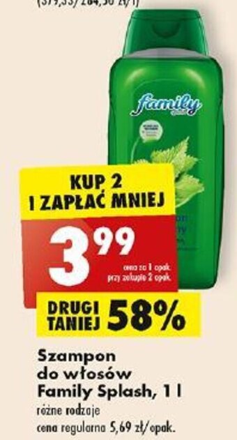 Biedronka Szampon do włosów Family Splash, 1l oferta