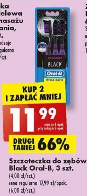 Biedronka Szczoteczka do zębów Black Oral-B, 3 szt. oferta