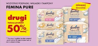 Biedronka WSZYSTKIE PODPASKI, WKŁADKI I TAMPONY FEMINA PURE oferta
