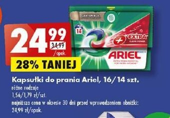 Biedronka Kapsułki do prania Ariel, 16/ 14 szt. oferta