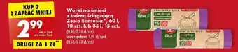 Biedronka Worki na śmieci z taśmą ściągającą Zosia Samosia*, 60 l, 10 szt. lub 35 l, 15 szt. oferta