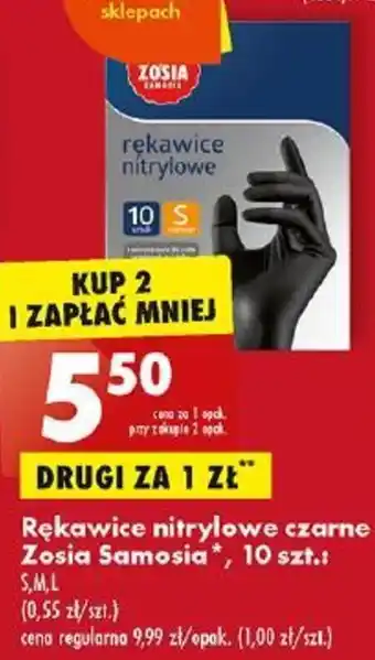 Biedronka Rękawice nitrylowe czarne Zosia Samosia *, 10 szt.: S,M,L oferta