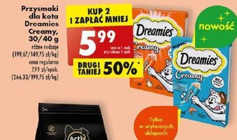 Biedronka Przysmaki dla kota Dreamies Creamy, 30/40 g oferta