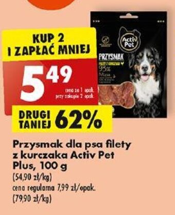 Biedronka Przysmak dla psa filety z kurczaka Activ Pet Plus, 100 g oferta