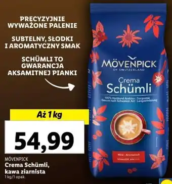 Lidl MÖVENPICK Crema Schümli, kawa ziarnista 1 kg/1 opak oferta