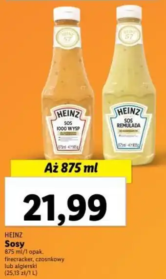 Lidl HEINZ Sosy 875 ml/1 opak. oferta