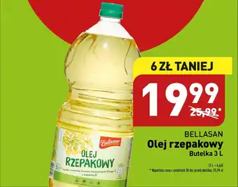 ALDI BELLASAN Olej rzepakowy Butelka 3 L oferta