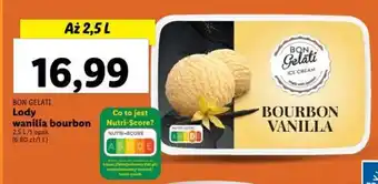 Lidl BON GELATI Lody wanilia bourbon 2,5 L/1 opak. oferta
