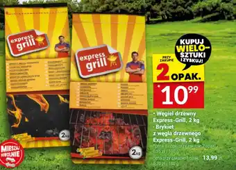 Twój Market Węgiel drzewny Express-Grill, 2 kg Brykiet z węgla drzewnego Express-Grill, 2 kg oferta