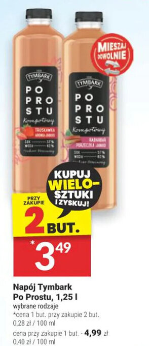 Twój Market Napój Tymbark Po Prostu, 1,25 l oferta