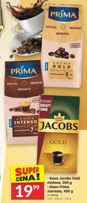 Twój Market Kawa Jacobs Gold mielona, 500 /Kawa Prima ziarnista, 450 g oferta