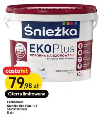 Castorama Farba biała Śnieżka Eko Plus 10l 5903973205982 oferta