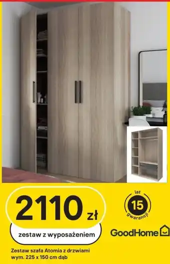 Castorama Zestaw szafa Atomia z drzwiami wym. 225 x 150 cm dąb oferta