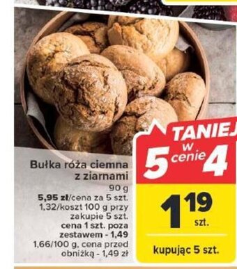 Carrefour Bułka róża ciemna z ziarnami 90 g oferta