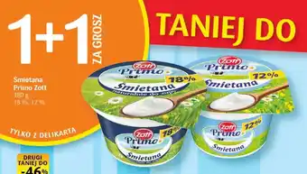 Delikatesy Centrum Śmietana Primo 180 g 1+1 ZA GROSZ oferta