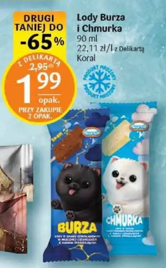 Delikatesy Centrum Lody Burza i Chmurka 90 ml oferta