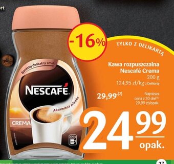 Delikatesy Centrum Kawa rozpuszczalna Nescafé Crema 200g oferta