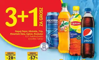 Delikatesy Centrum Napój Pepsi, Mirinida, 7Up, Mountain Dew, Lipton, Rockstar 0,5 l 3+1 ZA GROSZ oferta
