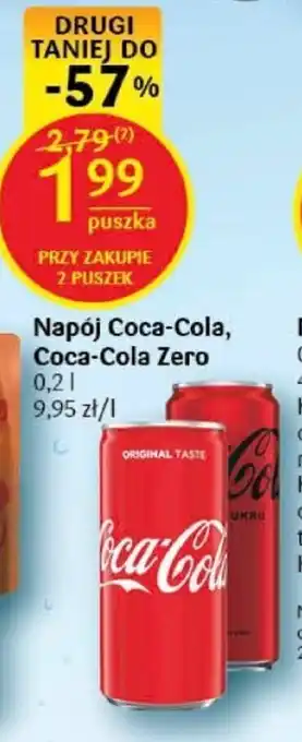 Delikatesy Centrum Napój Coca-Cola, Coca-Cola Zero 0,2 l oferta