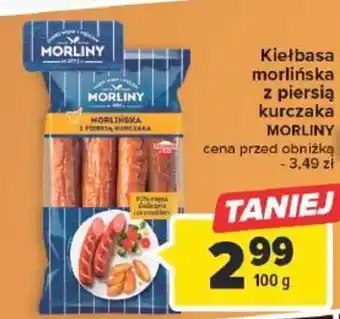 Carrefour Market Kiełbasa morlińska z piersią kurczaka MORLINY 100g oferta