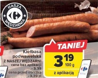Carrefour Market Kiełbasa podwawelska Z NASZEJ WĘDZARNI 100g oferta