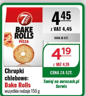 Eurocash Chrupki chlebowe: BAKE ROLLS 150 g oferta