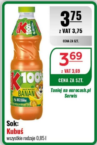 Eurocash Sok: Kubuś 0,85 l oferta