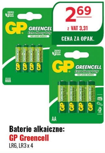 Eurocash Baterie alkaiczne: GP Greencell LR6, LR3 x 4 oferta