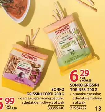 Selgros SONKO GRISSINI TORINESI 200 G oferta