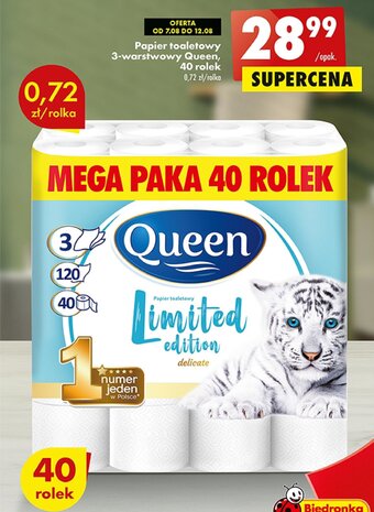 Biedronka Papier toaletowy 3-warstwowy Queen, 40 rolek oferta