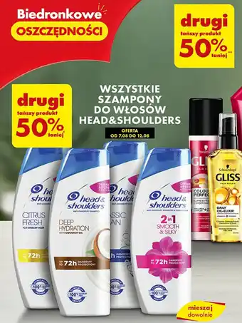 Biedronka WSZYSTKIE SZAMPONY DO WŁOSÓW HEAD&SHOULDERS oferta