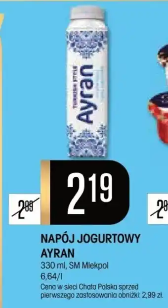 Chata Polska NAPÓJ JOGURTOWY AYRAN 330 ml, SM Mlekpol oferta